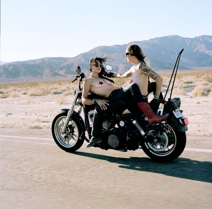 Girls on a motorcycle in Monrovia