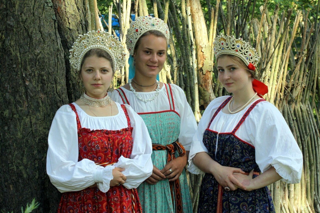 Sexy model Girls in Slavic costumes in Monrovia